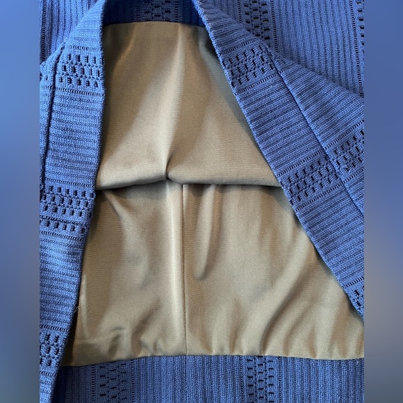 Rag & Bone Elsa Pointelle Bodycon Dress Blue Size 6 Midi Knit Lined - Picture 12 of 14